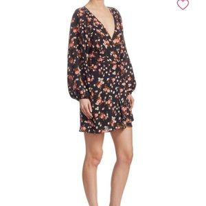 ALC Carlo Floral Wrap Silk Dress
